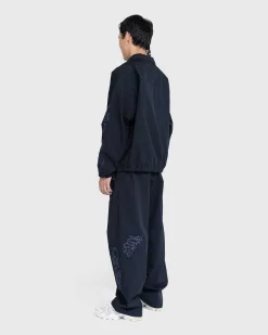 Borstet Nylon Traeningsjakke Navy