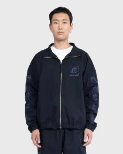 Borstet Nylon Traeningsjakke Navy