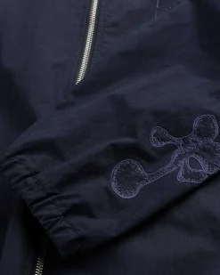 Borstet Nylon Traeningsjakke Navy