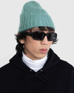 Borstet Super Kid Mohair Beanie Jade Gron