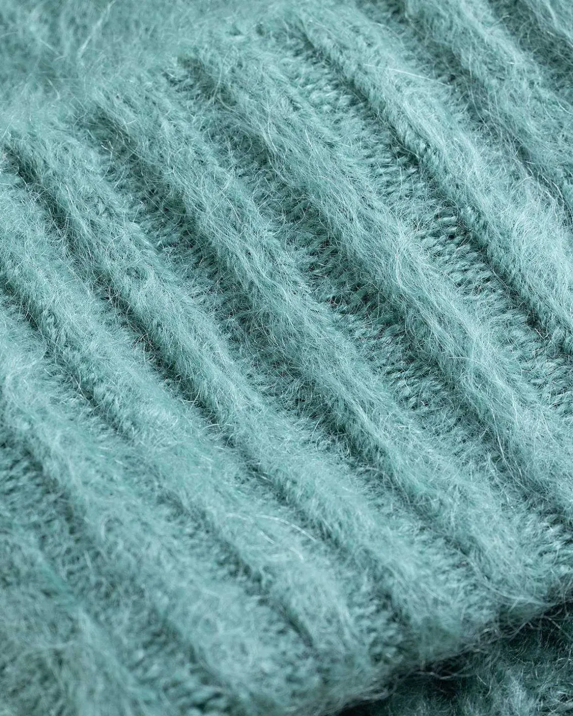 Borstet Super Kid Mohair Beanie Jade Gron