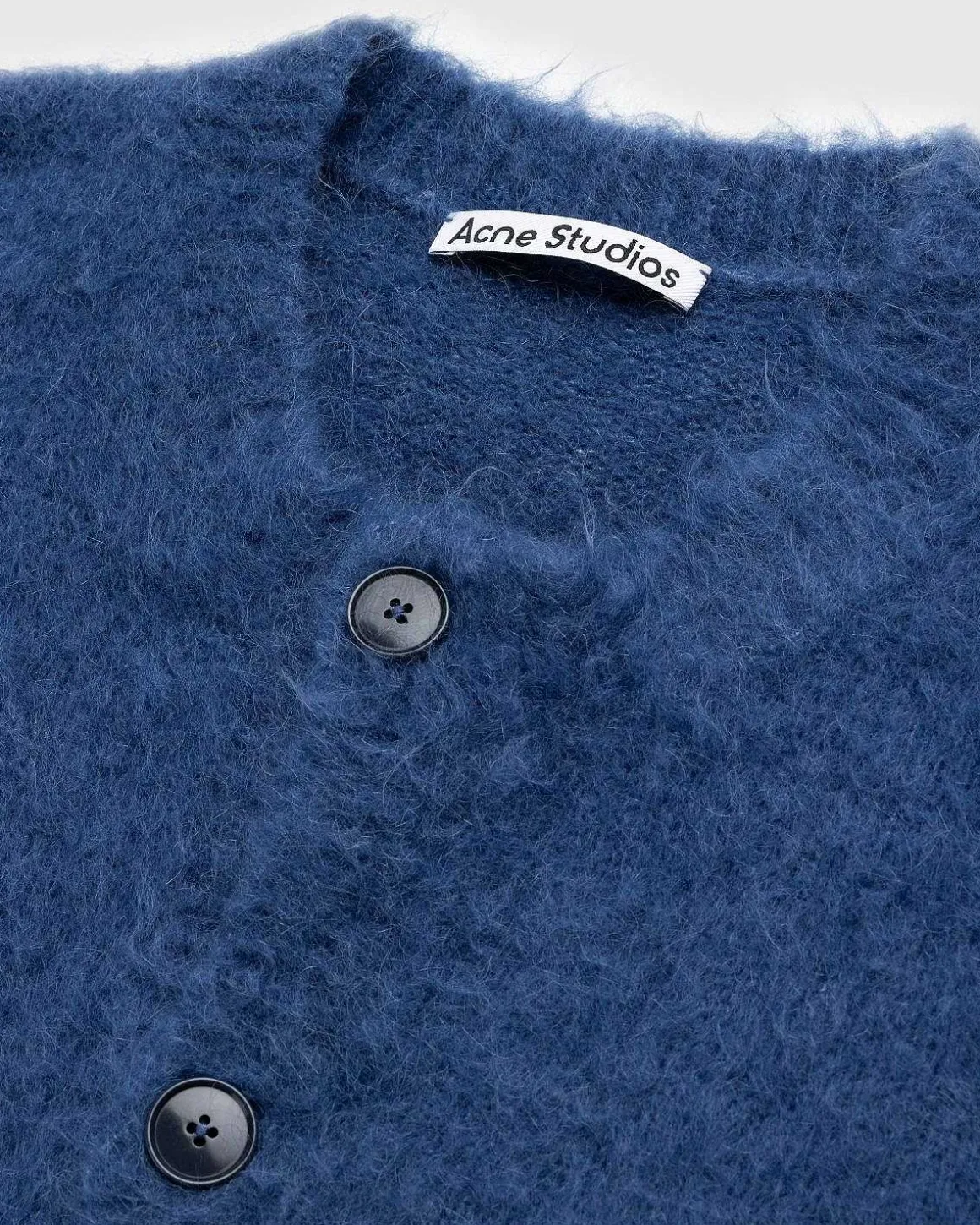 Borstet Uld Cardigan Bla