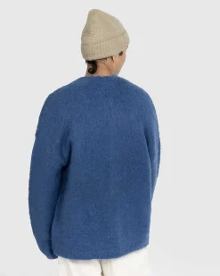 Borstet Uld Cardigan Bla