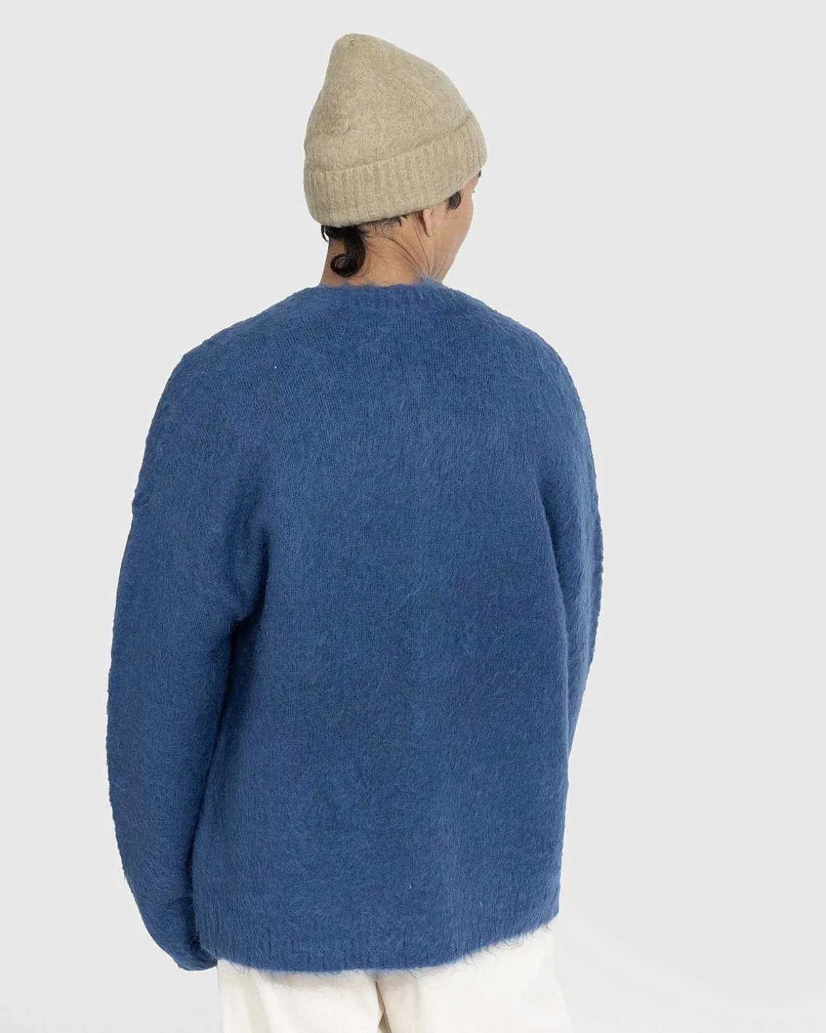 Borstet Uld Cardigan Bla