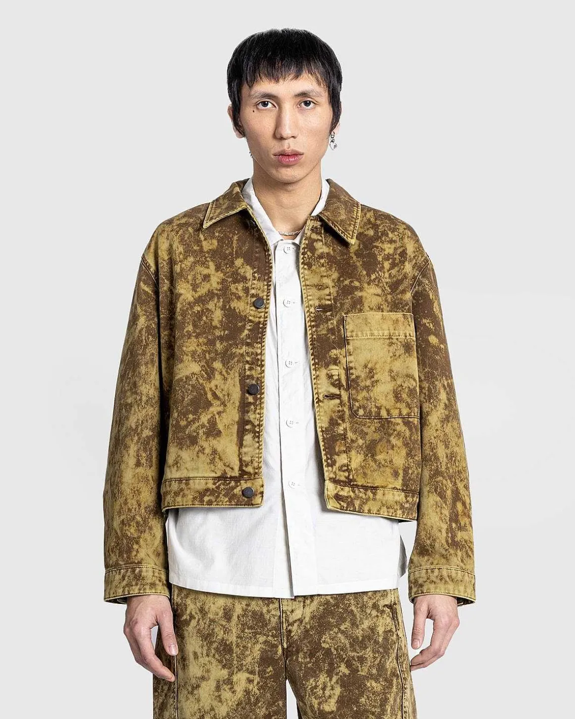 Boxy Trucker Jacket Denim Acid Snow Bronze
