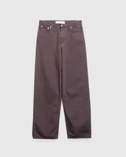 Bred Udskarne Jeans, Vasket Brun