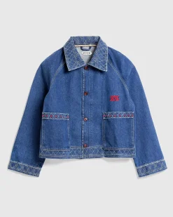 Broderet Denimjakke Indigo