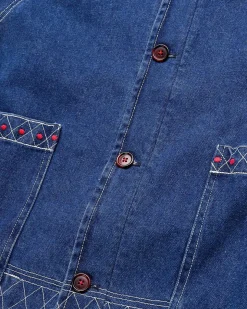 Broderet Denimjakke Indigo