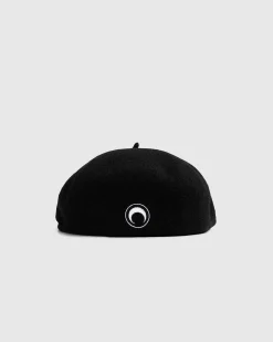 Broderet Fransk Baret Sort