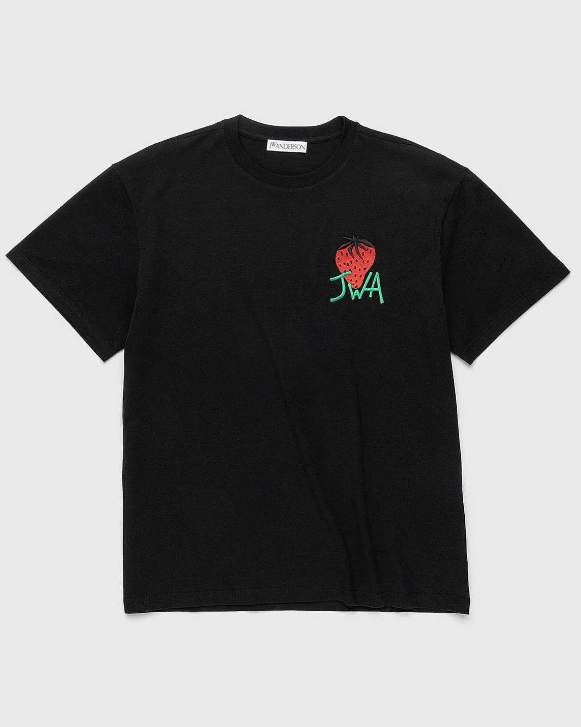Broderet Jordbaer Jwa T-Shirt Sort