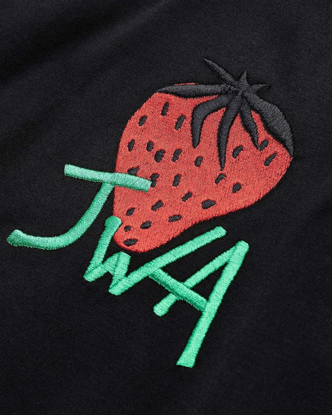 Broderet Jordbaer Jwa T-Shirt Sort