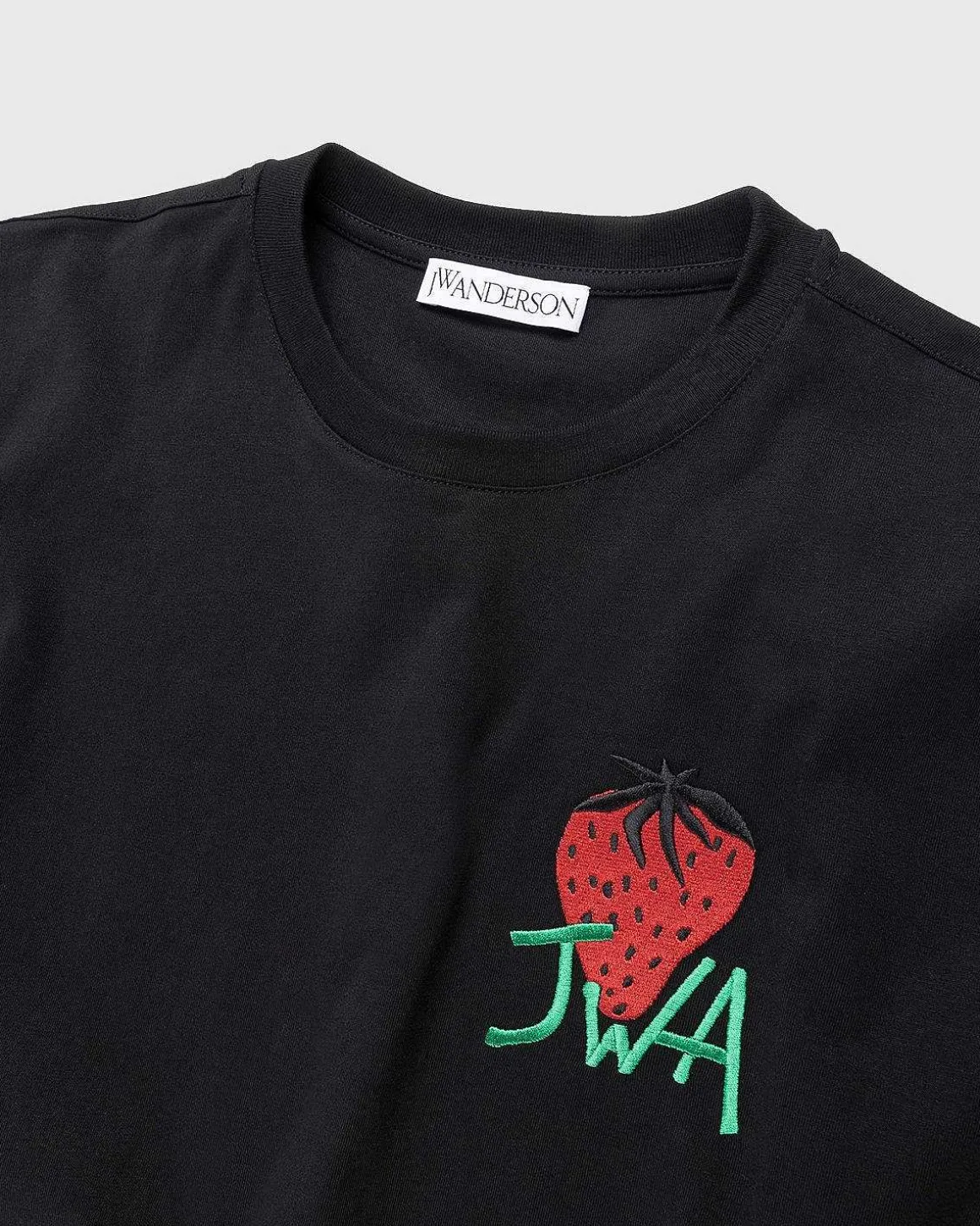 Broderet Jordbaer Jwa T-Shirt Sort