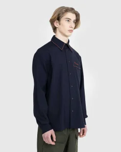 Broderet Virgin Wool Shirt Bla