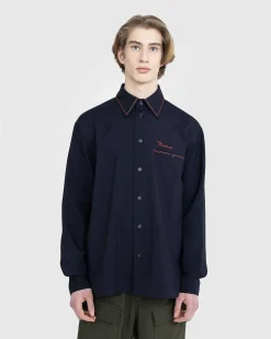 Broderet Virgin Wool Shirt Bla