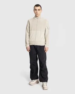 Cardigan Med Halv Lynlas I Beige