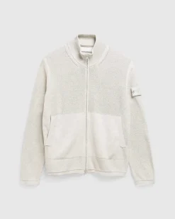 Cardigan Med Halv Lynlas I Beige