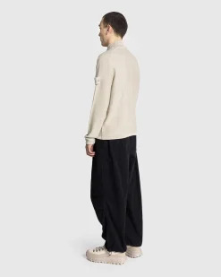 Cardigan Med Halv Lynlas I Beige