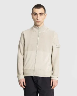 Cardigan Med Halv Lynlas I Beige