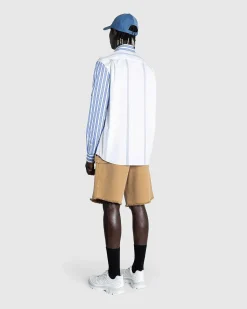 Classic Fit Patchwork Skjorte Bla/Hvid