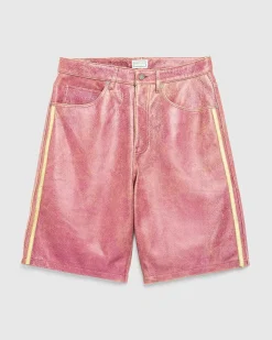 Crackle Leather Short Distressed Damson Multi