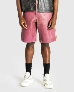 Crackle Leather Short Distressed Damson Multi