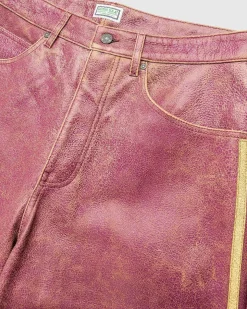 Crackle Leather Short Distressed Damson Multi
