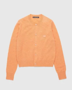 Crewneck Cardigan Mandarin Orange Melange