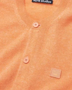 Crewneck Cardigan Mandarin Orange Melange