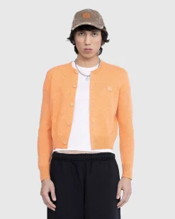 Crewneck Cardigan Mandarin Orange Melange