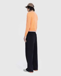 Crewneck Cardigan Mandarin Orange Melange