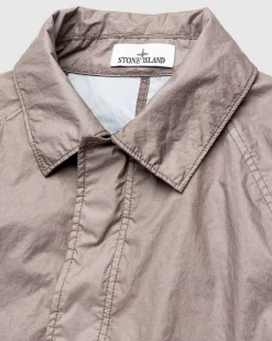 Crinkle Nylon Coat Dove Grey