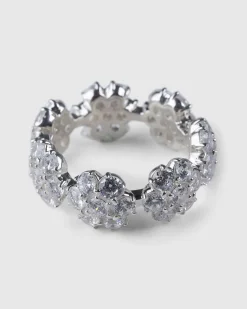 Daisy Eternity Ring Solv/Hvid