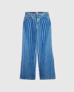 Denimbukser Med Laserprint Vintage Bla