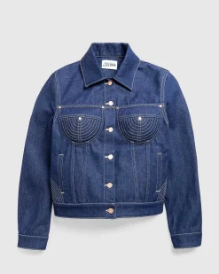 Denimjakke Med Kontrastsyninger Madonna Inspireret Indigo/Tabac