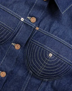 Denimjakke Med Kontrastsyninger Madonna Inspireret Indigo/Tabac