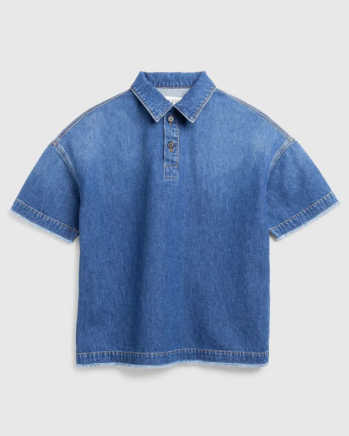 Denim Polo Skjorte Lysebla