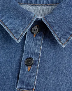 Denim Polo Skjorte Lysebla