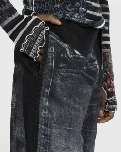 Denim Trompe L'Oeil Jeans Sort/Gra