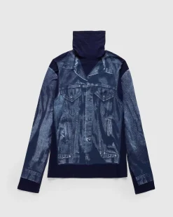 Denim Trompe L'Oeil Langaermet Navy/Bla