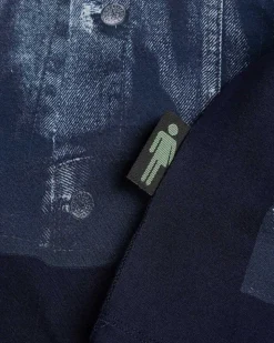 Denim Trompe L'Oeil Langaermet Navy/Bla