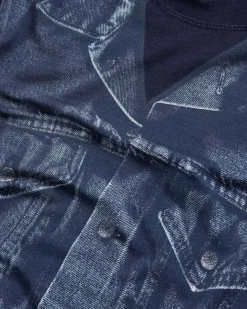 Denim Trompe L'Oeil Langaermet Navy/Bla