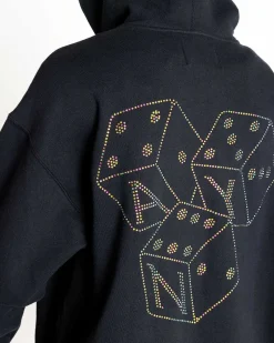 Dice Rhinestone Haettetroje Sort