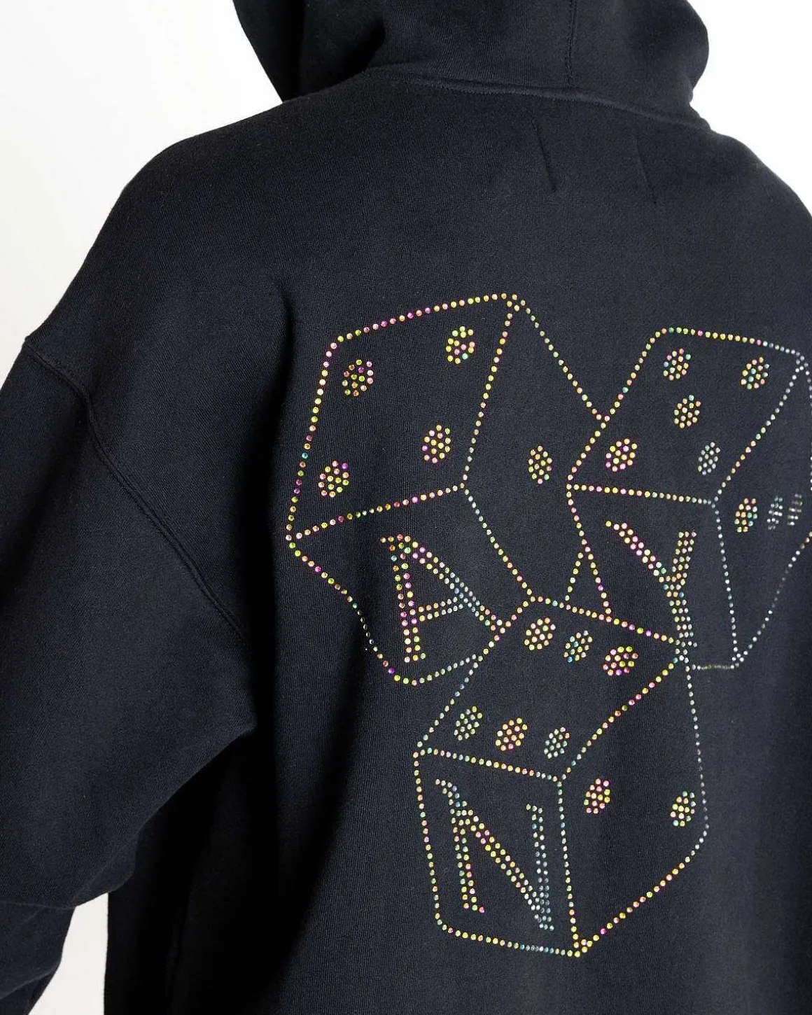 Dice Rhinestone Haettetroje Sort
