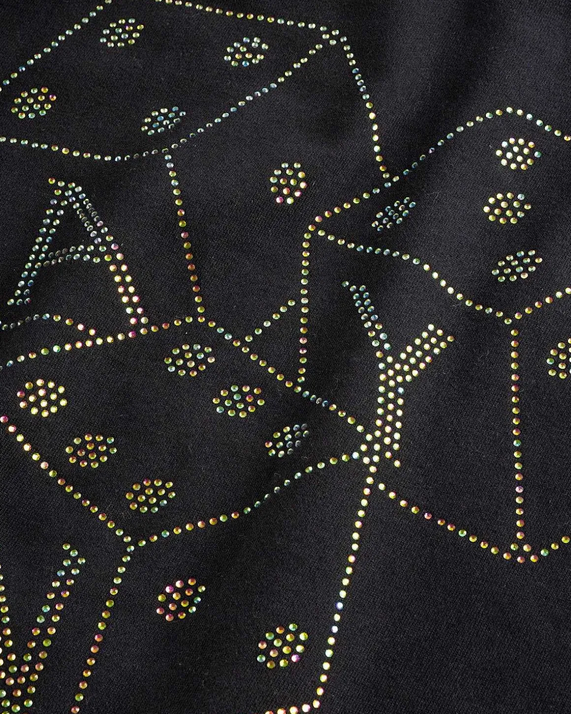 Dice Rhinestone Haettetroje Sort