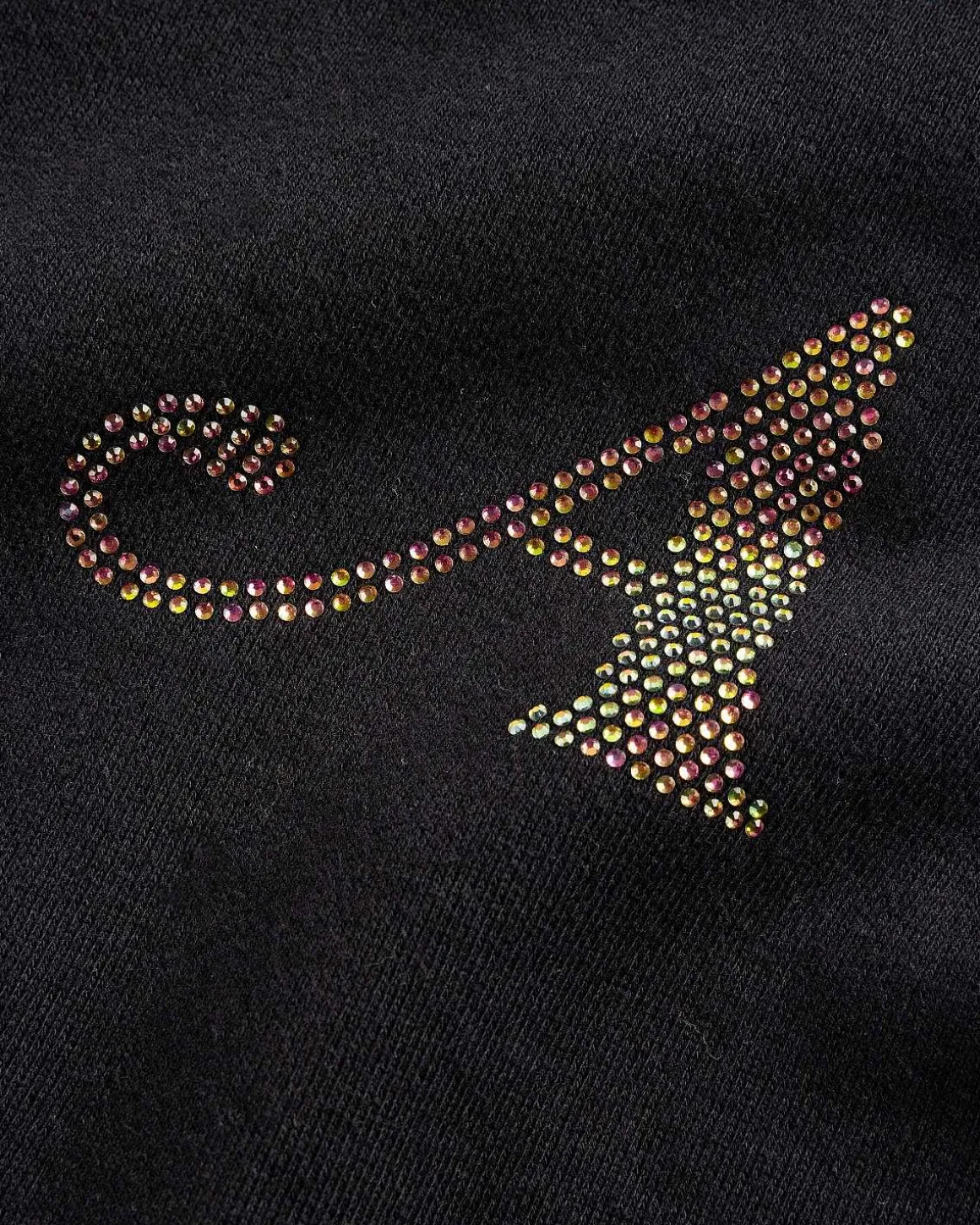 Dice Rhinestone Haettetroje Sort