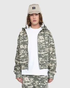 Digi Waffle Zip Haettetroje Multi/Spray Camo