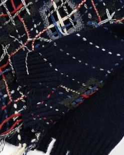 Distressed Wool Crewneck Sweater Multi