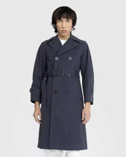 Dobbeltradet Trenchcoat Sort/Vasket