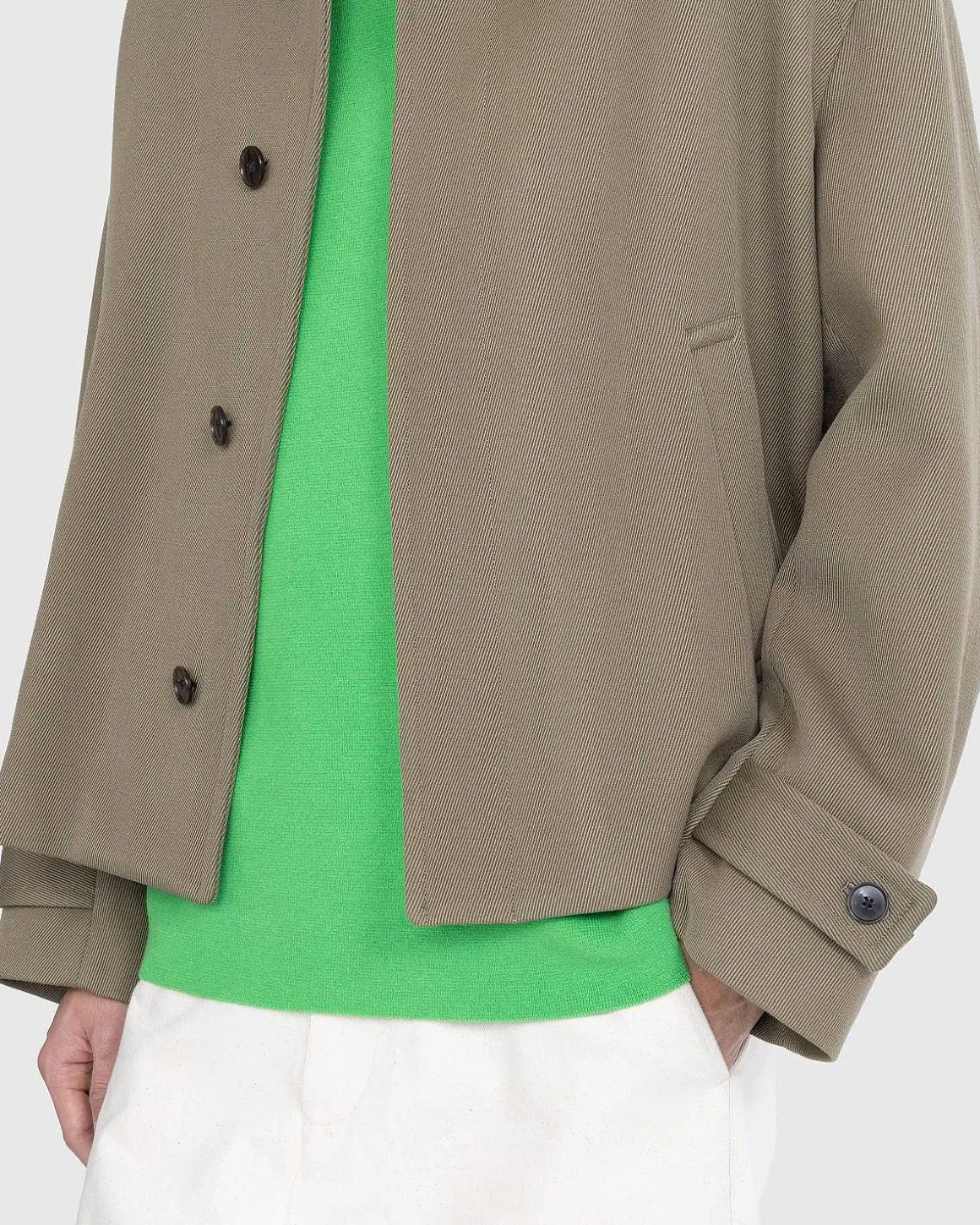 Double Cloth Hard Twist Carsey Blouson Khaki