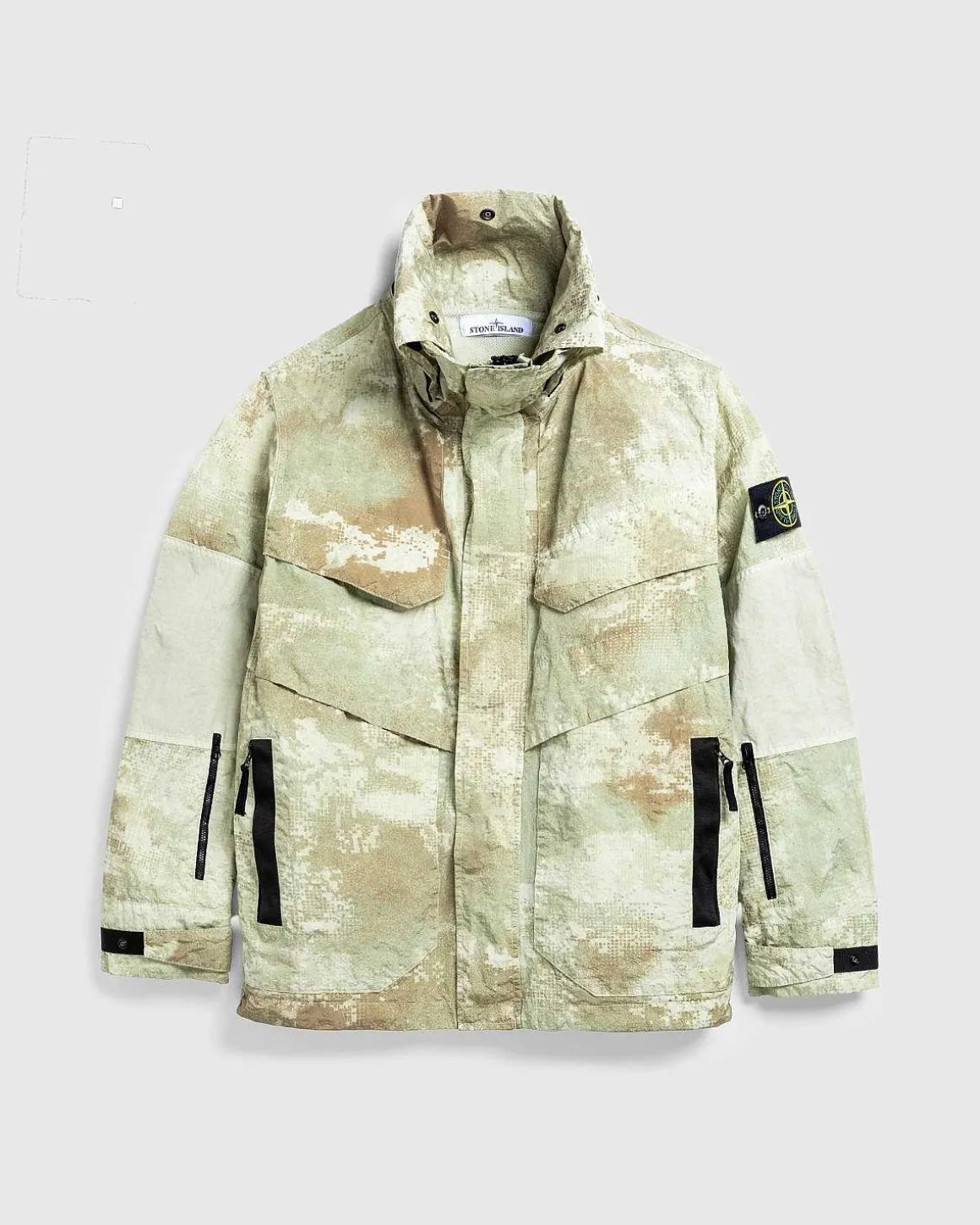 Econyl Grid Camo Jacket Natural Beige